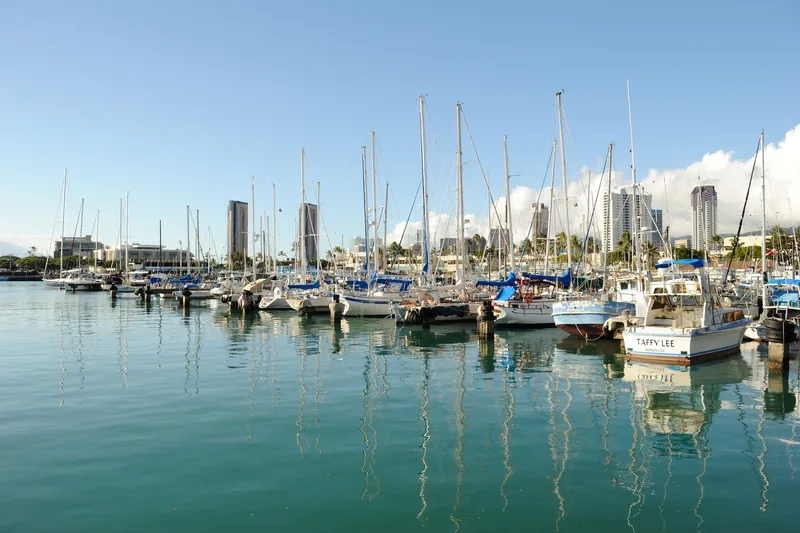 Kewalo Basin Boat Harbor, where four of the six boats leave from